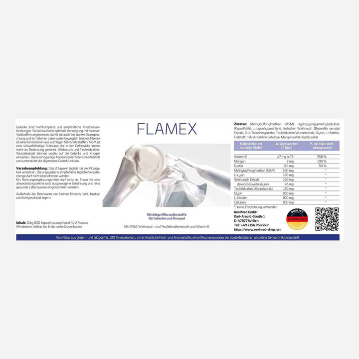 Flamex (120 Kapseln) (ReviMed GmbH) - Supplements | StakonMed